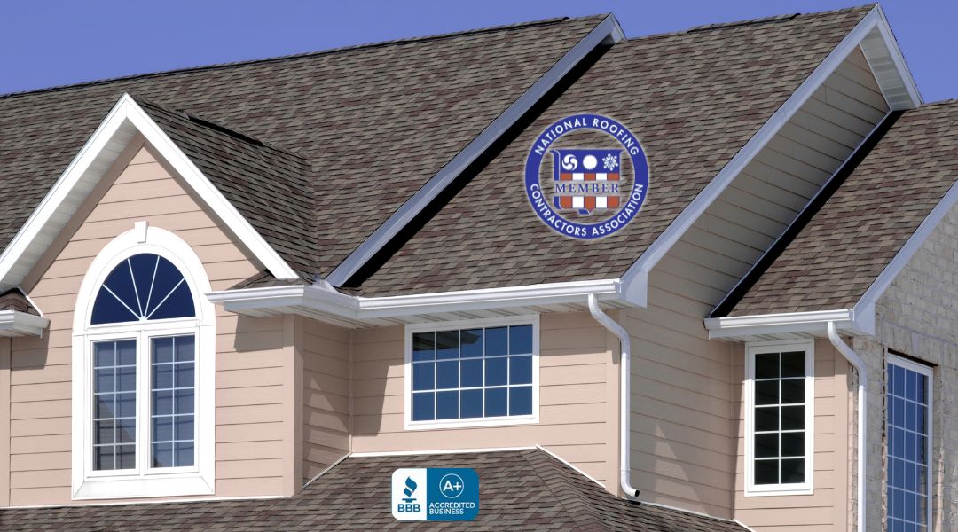 House with a shingle roof with the NRCA and BBB badges visible